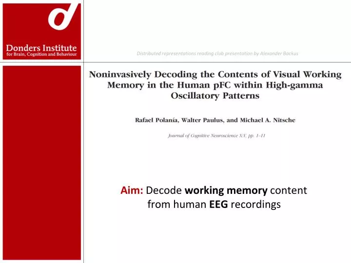 aim decode working memory content from human eeg recordings