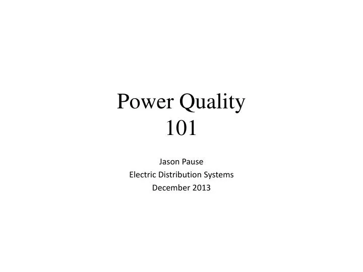 power quality 101