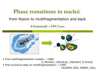 Phase transitions in nuclei: from fission to multifragmentation and back F.Gulminelli – LPC Caen