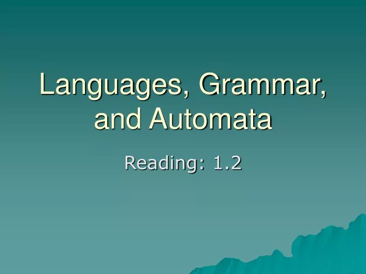 languages grammar and automata