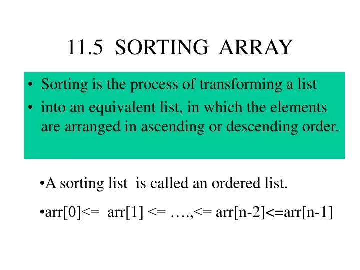 11 5 sorting array