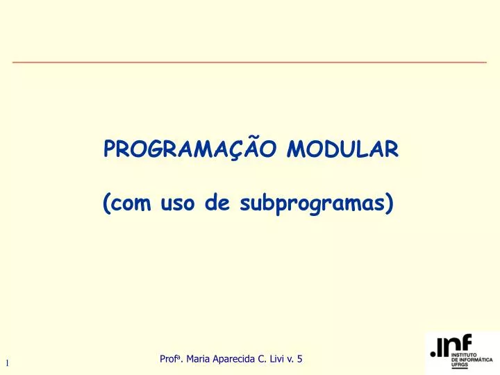 programa o modular com uso de subprogramas