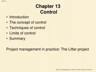 Chapter 13 Control