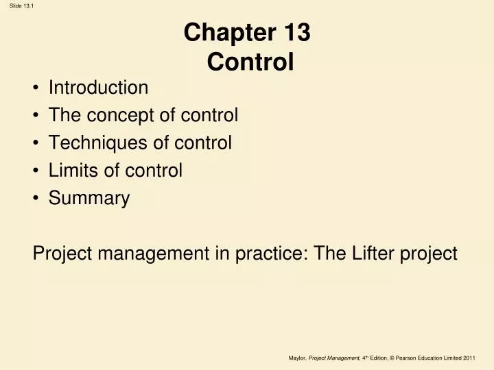 chapter 13 control