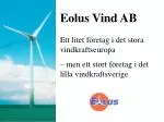 Eolus Vind AB - slide 1