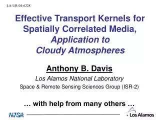 Effective Transport Kernels for Spatially Correlated Media, Application to Cloudy Atmospheres