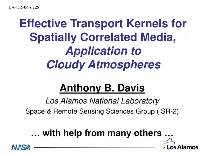 effective transport kernels for spatially correlated media application to cloudy atmospheres