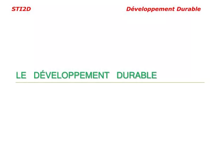 le d veloppement durable