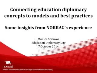 Mònica Serlavós Education Diplomacy Day 7 October 2014