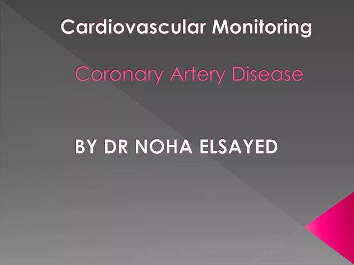 cardiovascular monitoring coronary artery disease