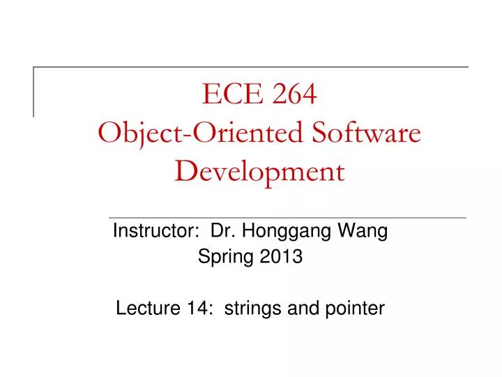ece 264 object oriented software development