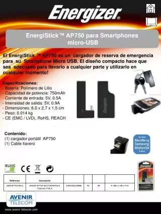 EnergiStick ™ AP750 para Smartphones micro-USB