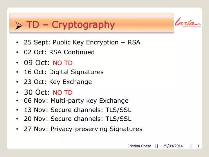 td cryptography