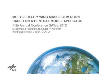 MULTI-FIDELITY WING MASS ESTIMATION BASED ON A CENTRAL MODEL APPROACH