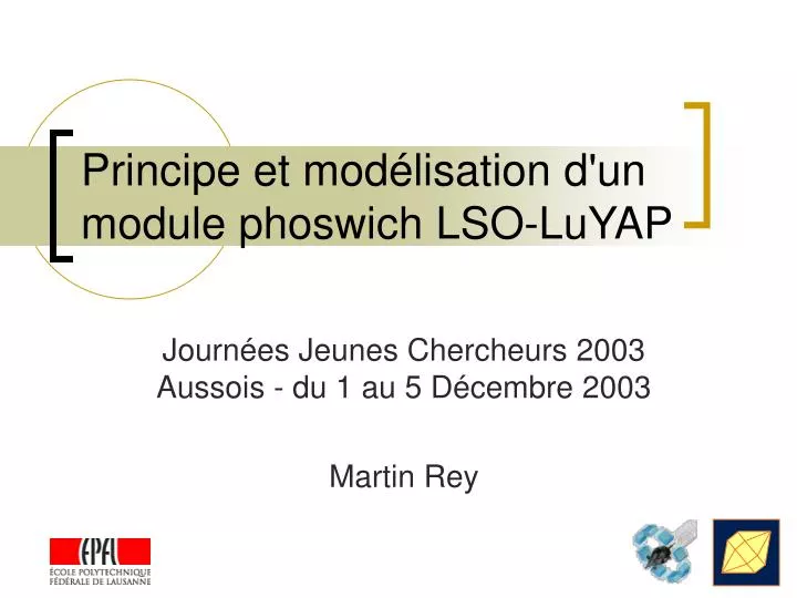 principe et mod lisation d un module phoswich lso luyap