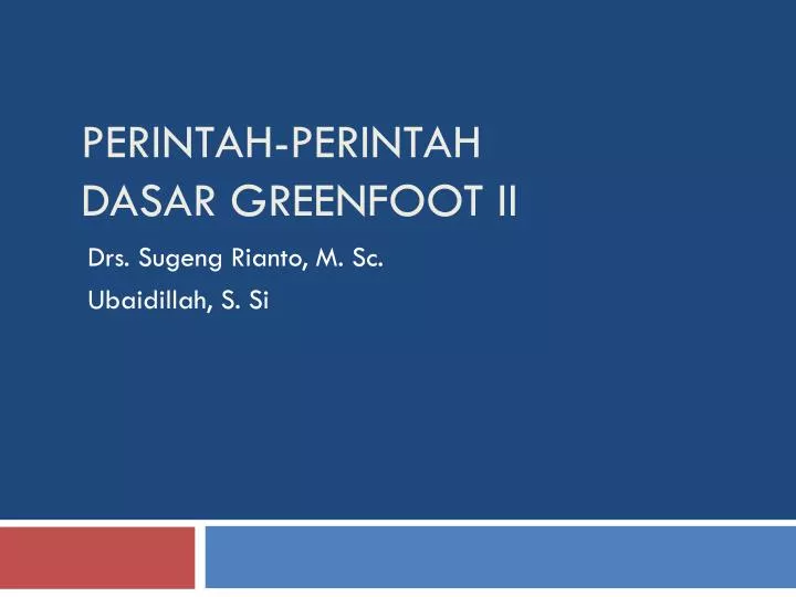 perintah perintah dasar greenfoot ii