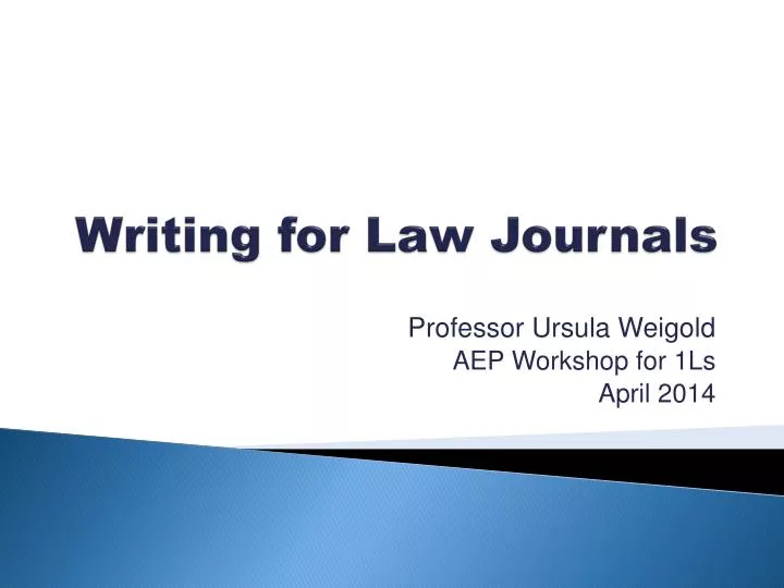 writing for law journals