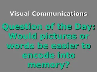 Question of the Day: Would pictures or words be easier to encode into memory?