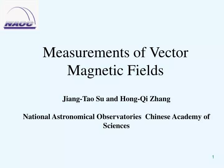 measurements of vector magnetic fields