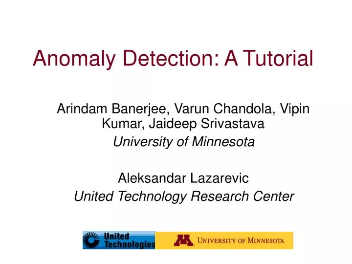 anomaly detection a tutorial