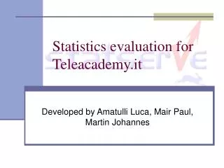 Statistics evaluation for Teleacademy.it