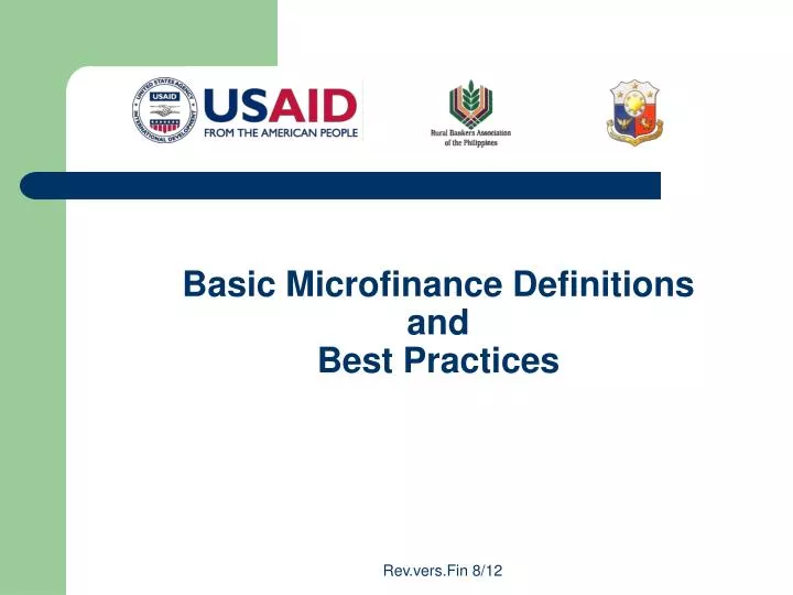 basic microfinance definitions and best practices