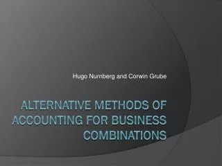 alternative methods of accounting for business combinations