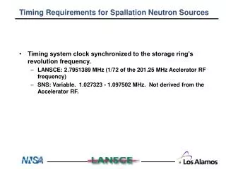 Timing Requirements for Spallation Neutron Sources