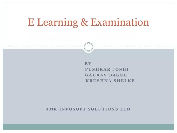 e learning examination