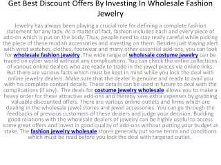 Get Best Discount Offers By Investing In Wholesale Fashion J