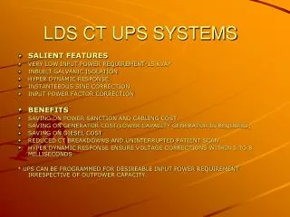 LDS CT UPS SYSTEMS