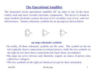 The Operational Amplifier
