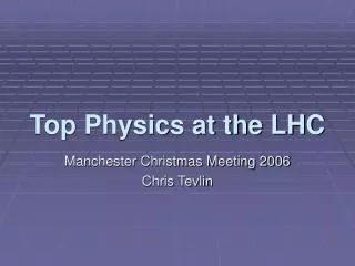 Top Physics at the LHC