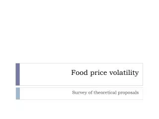 Food price volatility