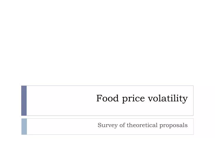 food price volatility