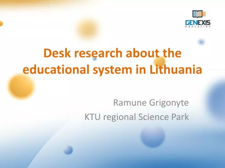 desk research about the educational system in lithuania