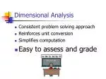 Dimensional Analysis - slide 1