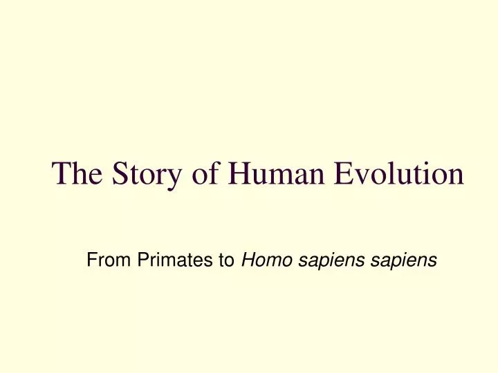the story of human evolution