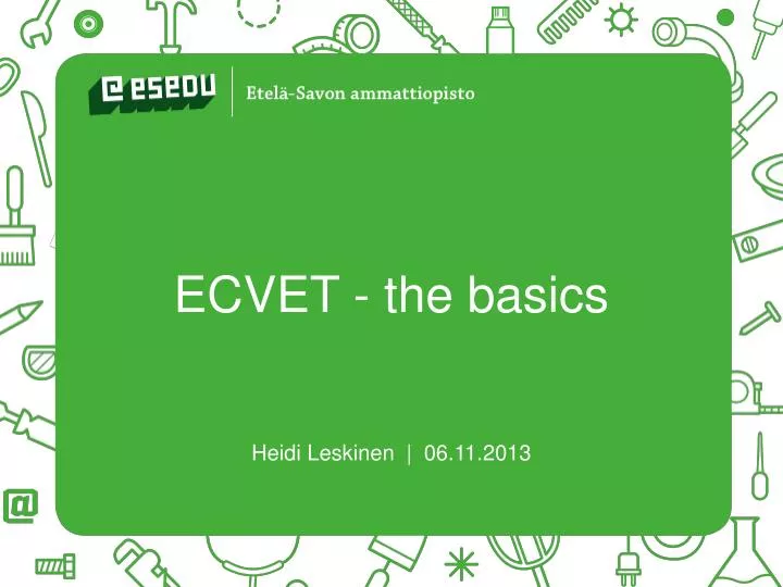 ecvet the basics