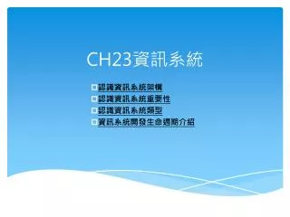 CH23 資訊系統