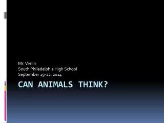 Can animals think?