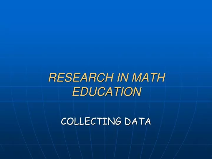 research in math education