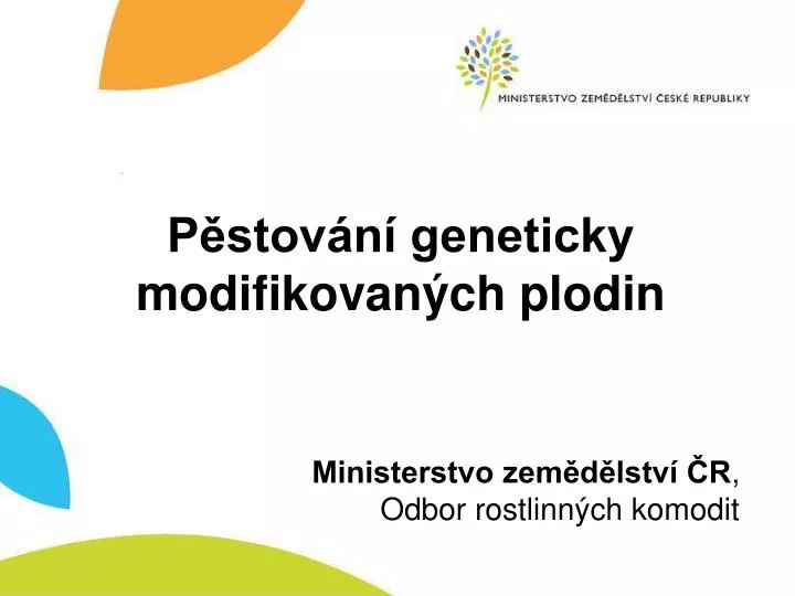 p stov n geneticky modifikovan ch plodin