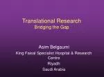 Translational Research Bridging the Gap - slide 1