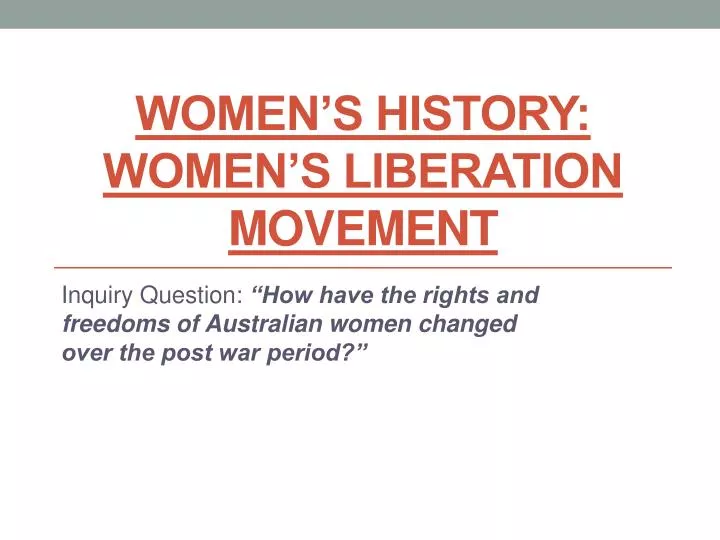 women s history women s liberation movement