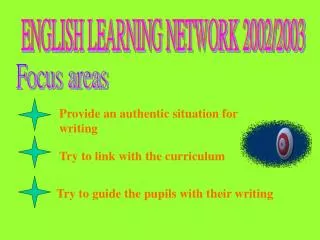 ENGLISH LEARNING NETWORK 2002/2003