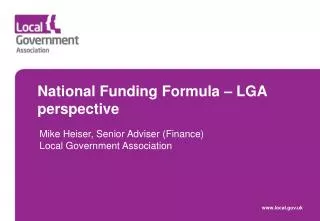 National Funding Formula – LGA perspective