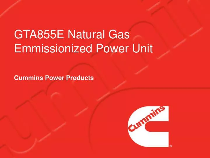 gta855e natural gas emmissionized power unit