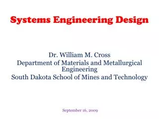Systems Engineering Design