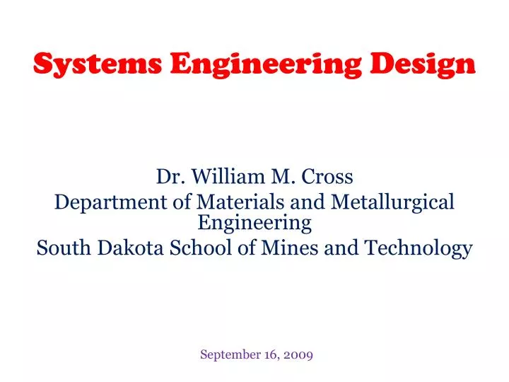 systems engineering design